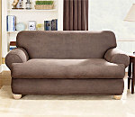 SureFit Stretch Leather Separate Seat T-Cushion Sofa Slipcover
