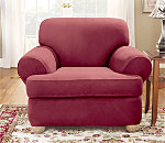 SureFit Stretch Suede Separate Seat T-Cushion Chair Slipcover
