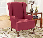 SureFit Stretch Suede Wing Chair Slipcover
